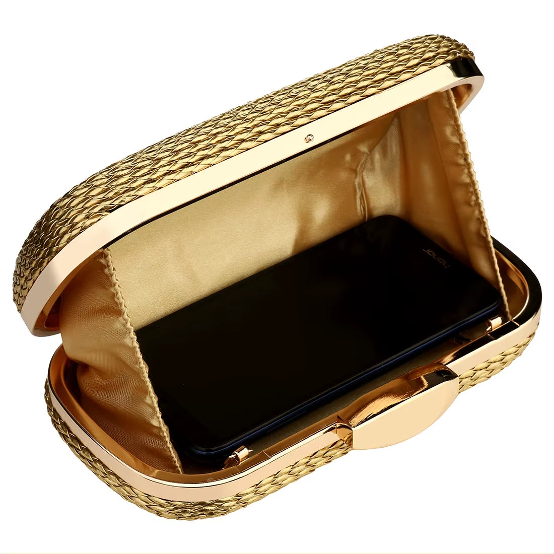 High Quality Brand Clutch Bag Women'S Gold Evening Bags Ladies Shoulder Crossbody Bag Straw Female Handbag Purse Sac a Main