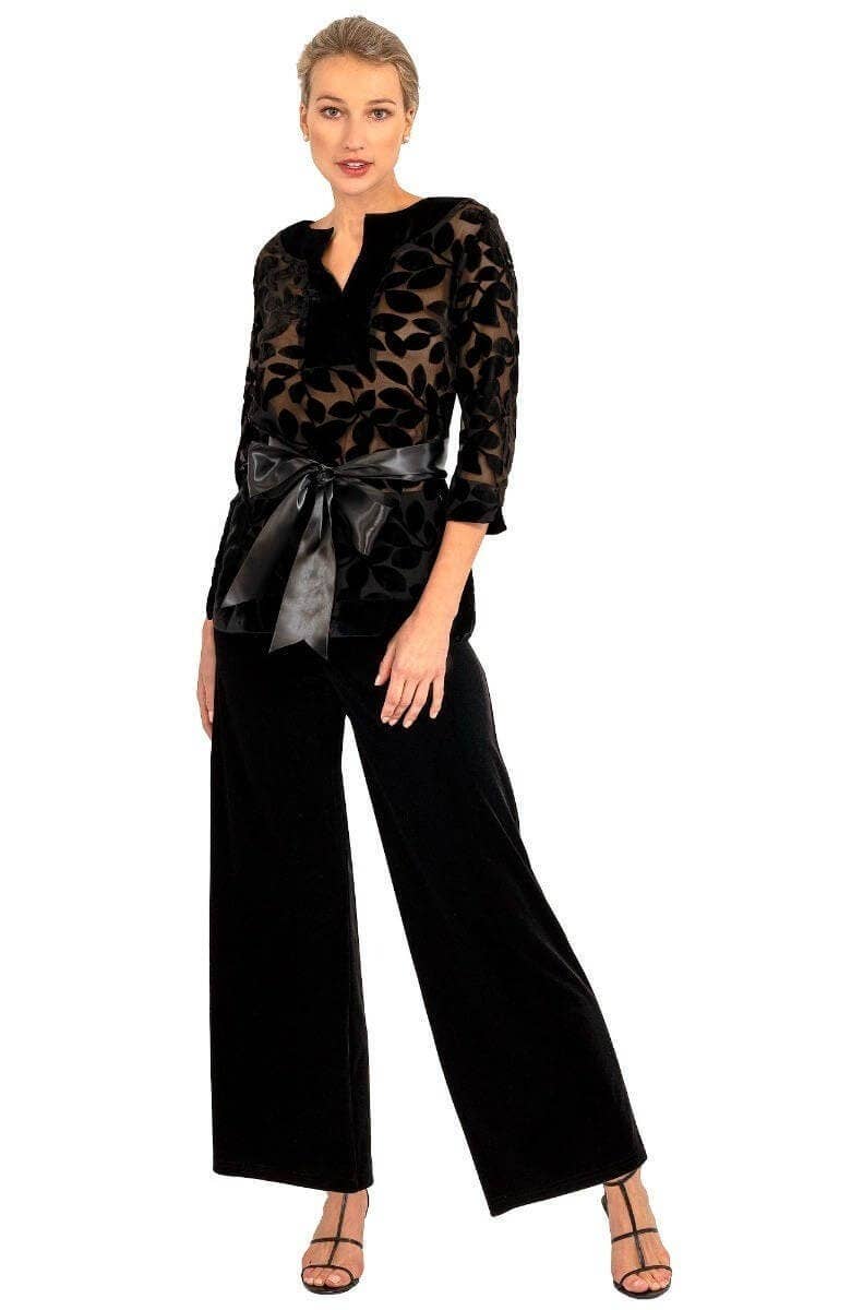 Gretchen Scott LLC - Palazzo Pant - Luxe Velvet: Black / M