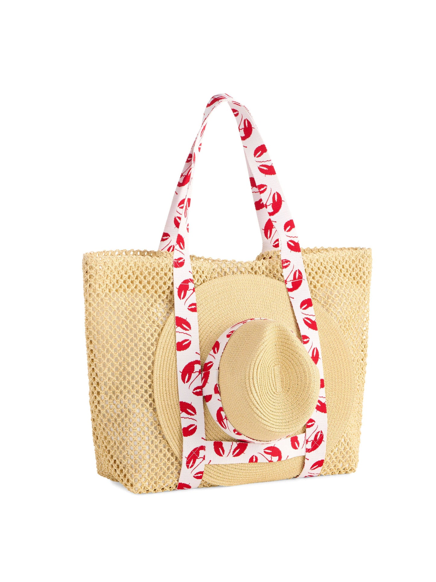 Shiraleah - CLAUDIA TOTE AND HAT SET,RED