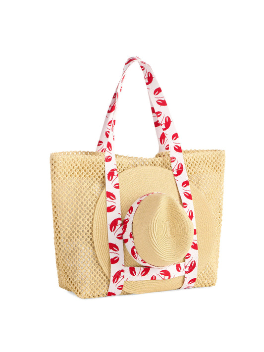 Shiraleah - CLAUDIA TOTE AND HAT SET,RED
