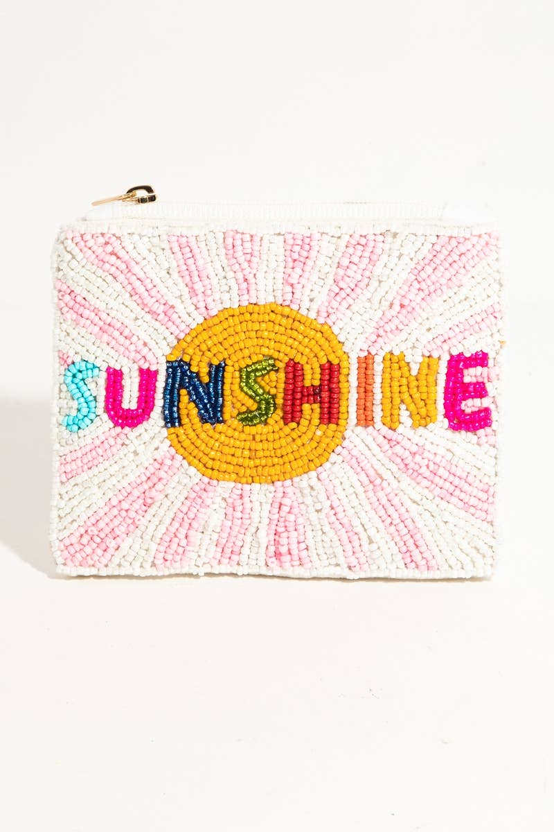 Collections by Fame Accessories - Sunshine Beaded Coin Purse: MULTI