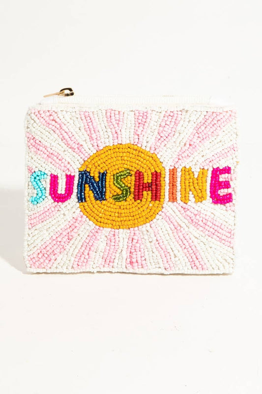 Collections by Fame Accessories - Sunshine Beaded Coin Purse: MULTI