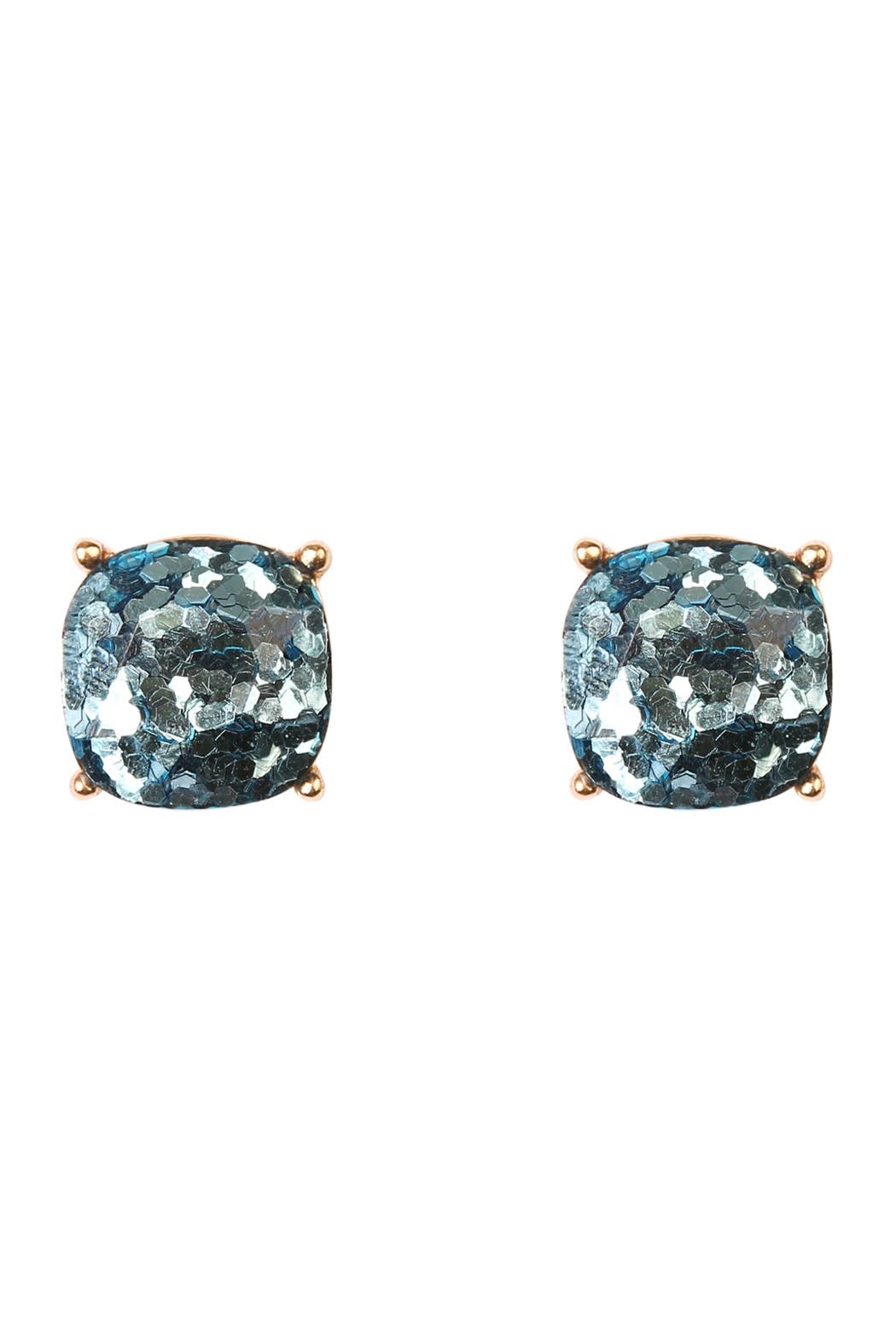 MYS Wholesale Inc - Shiny Cushion Glitter Earring: White Gold