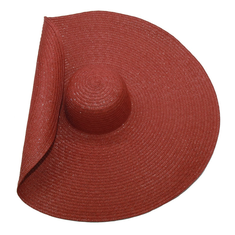 Women's Colorful Large Brim Straw Sun Hat