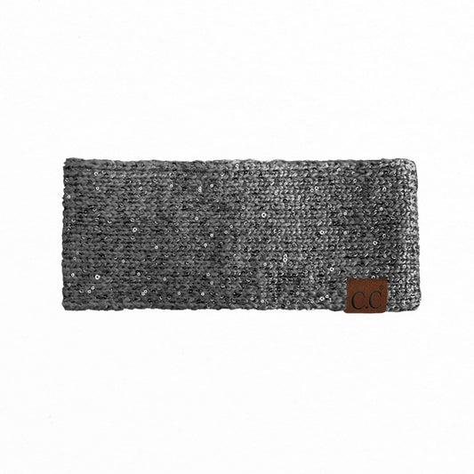 Truly Contagious - CC Sequin Head Wrap ( HWE0034 ): Dark Melange Grey