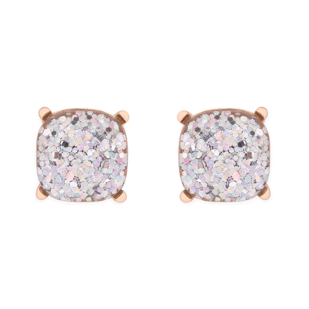 MYS Wholesale Inc - Sparkling Glitter Epoxy Stud Earrings: Gold