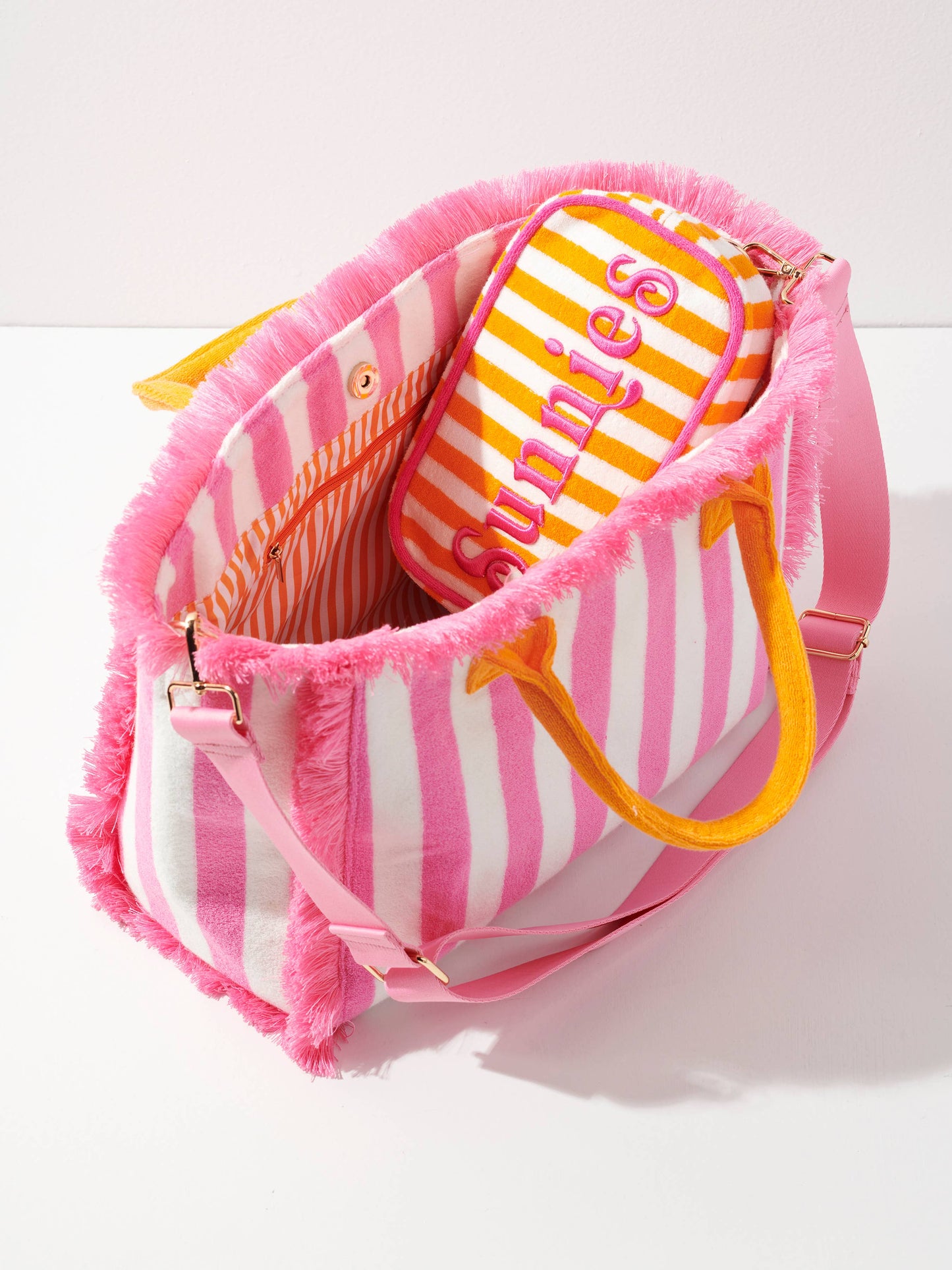 Shiraleah - CABANA STRIPE TOTE: PINK