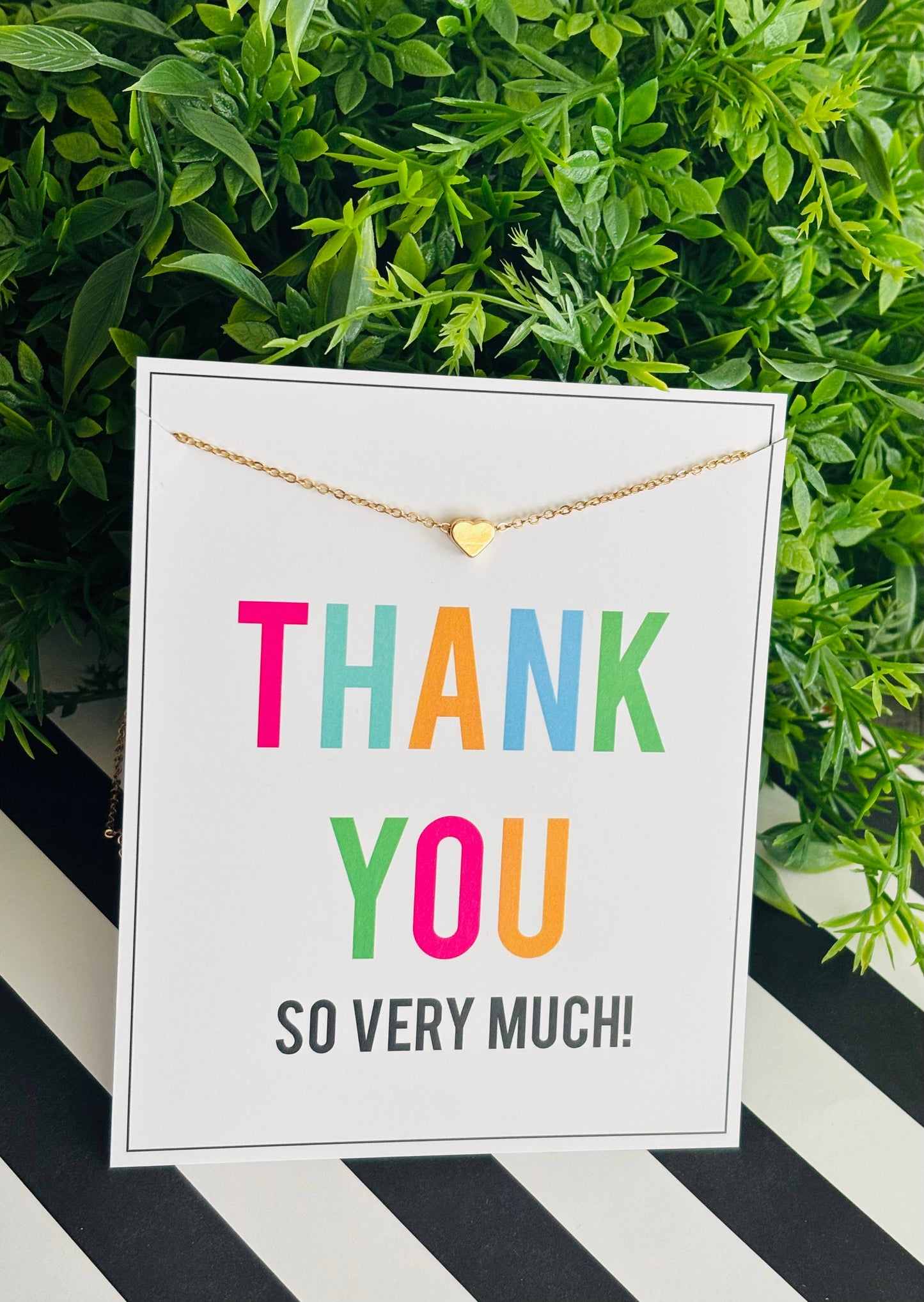 Peddle Your Paper - Thank You Heart Necklace Gift Stationery Combo Gift: Yellow Gold