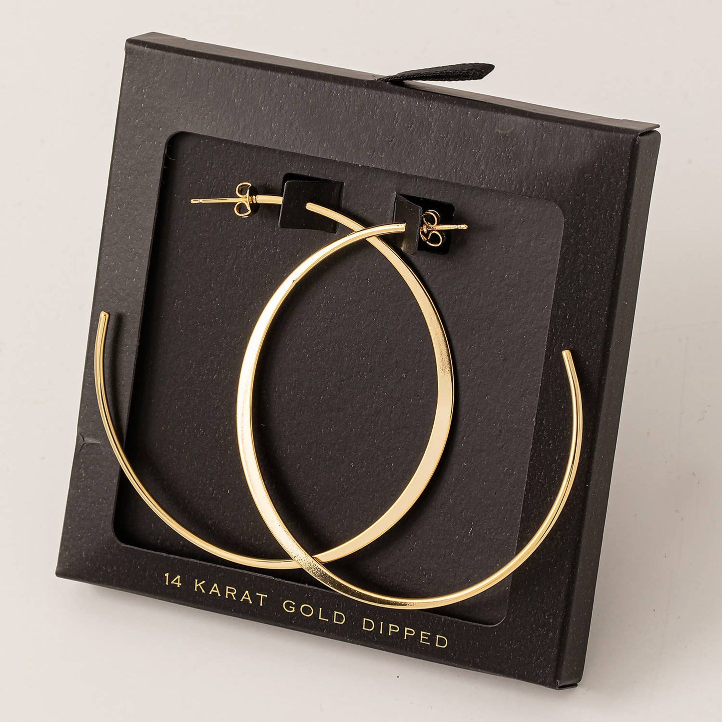 Fame Accessories - Secret Box Textured Hoop Earrings: WG
