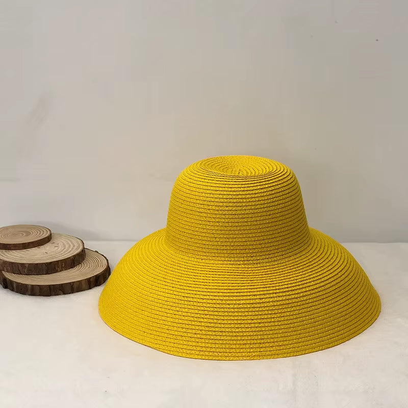 Sun Hat Women'S Cap Hats for Women Men Summer Straw Hat Sun Protection Hats Wide Brim Vintage Protection Fashion Straw Visor