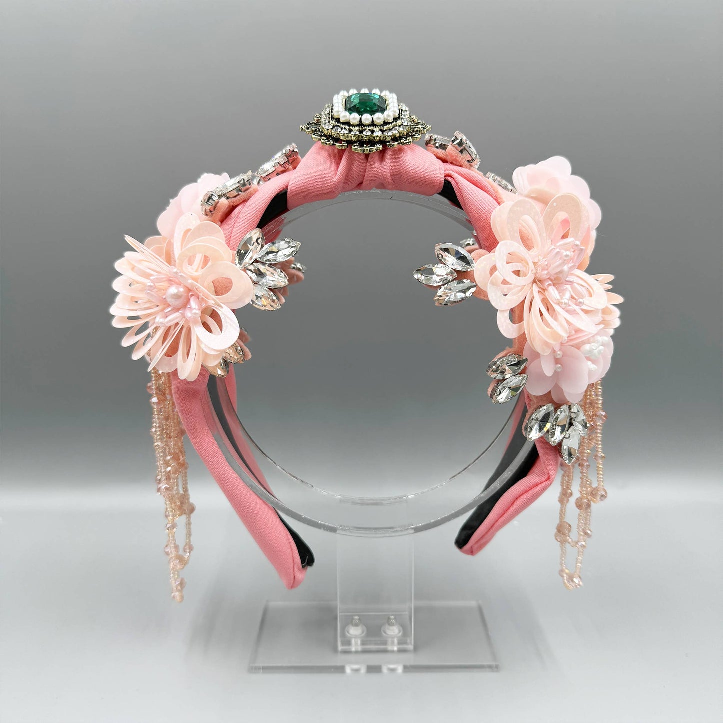 Ole - Floral Seed Bead Tassel Rhinestone Headband