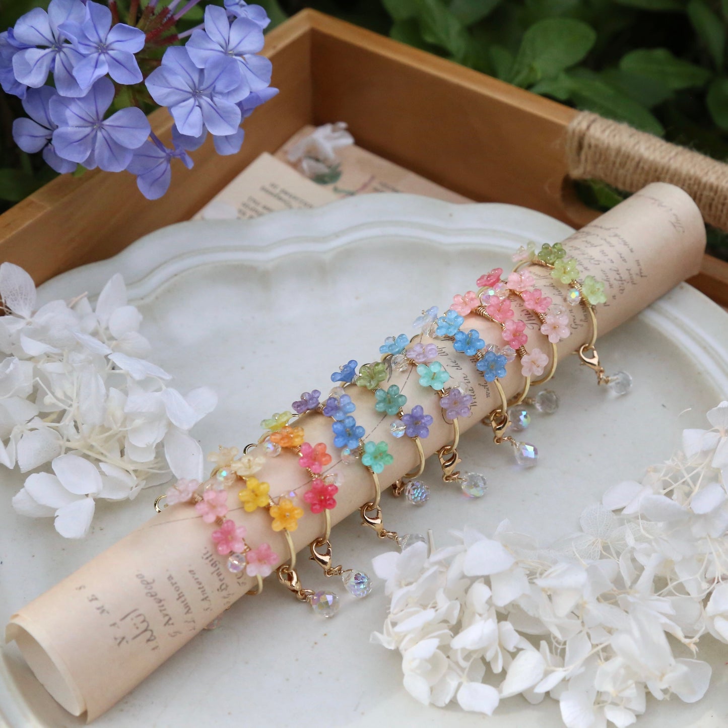 Gradient Flower Hoop Earrings