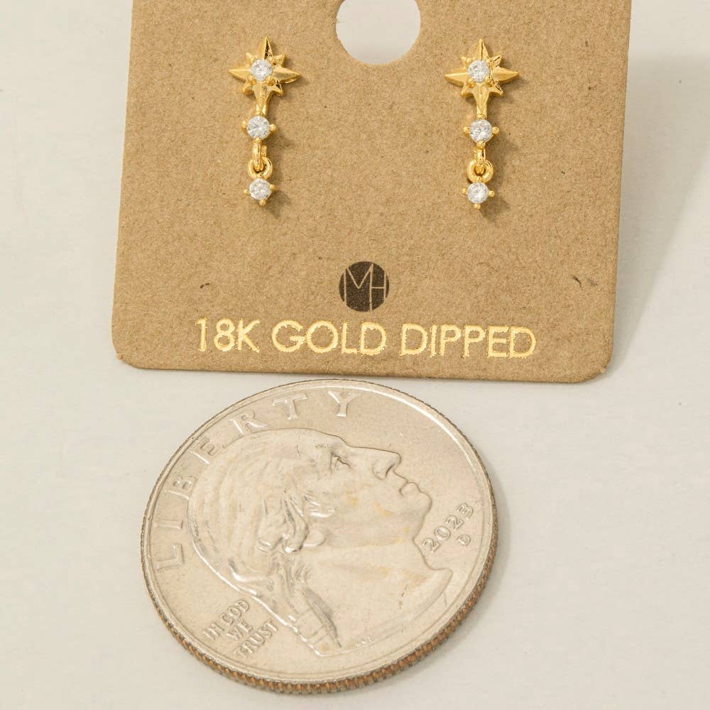 Fame Accessories - Mini Star Layered Drop Earrings: R