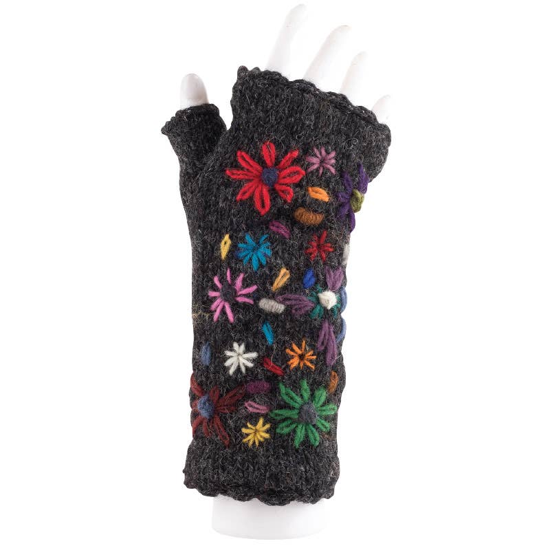 Benjamin International - Fingerless Flower Armwarmer: PURPLE