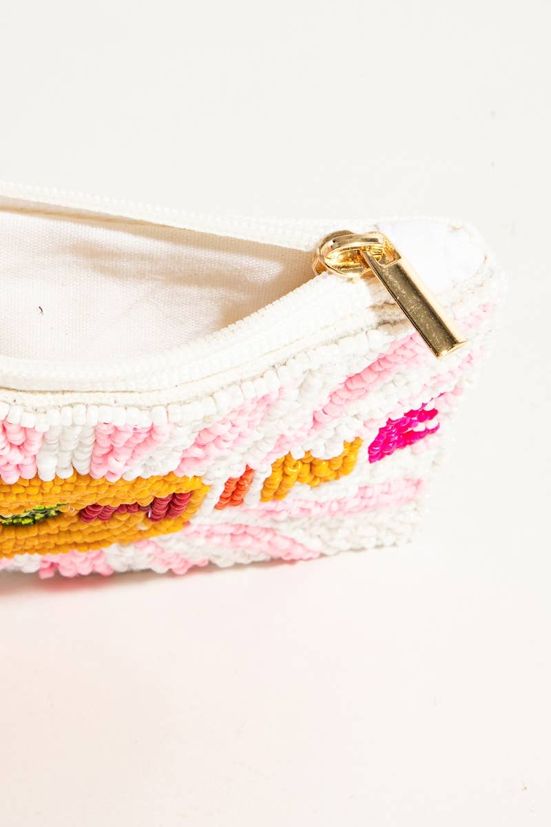 Collections by Fame Accessories - Sunshine Beaded Coin Purse: MULTI