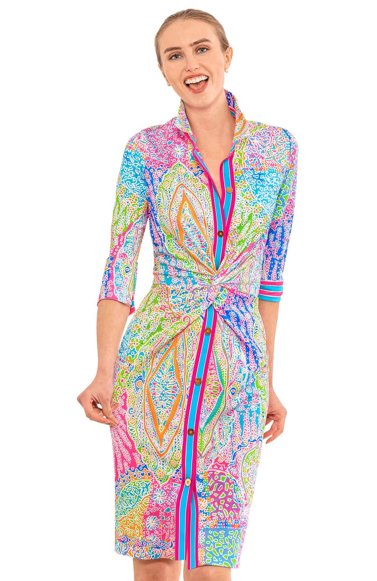 Gretchen Scott LLC - Twist & Shout Dress - Grand Bazaar: Brights / M