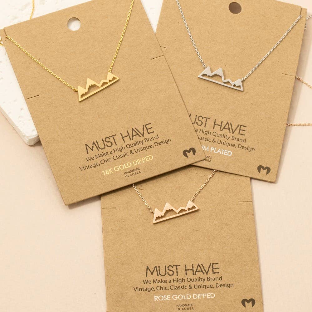Fame Accessories - Mountain Cutout Pendant Necklace: G