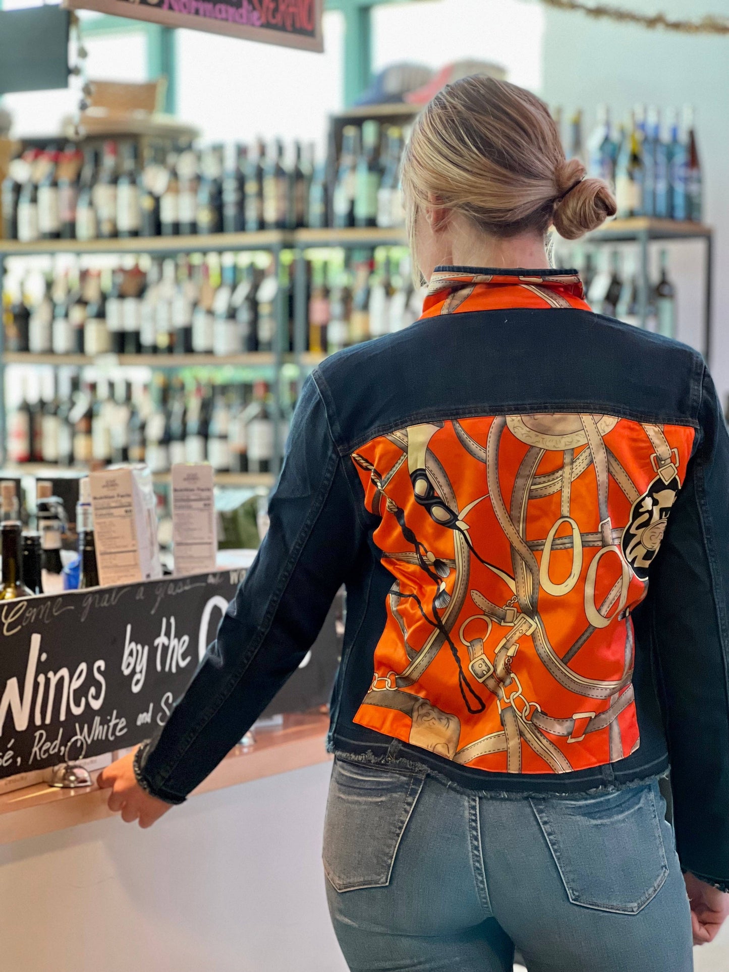 Stacy Bradley Design - The Dark Denim Jacket / Orange Equestrian: Small