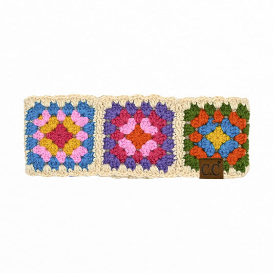 Truly Contagious - CC Handmade Colorful Crochet Pattern Head Wrap ( HW-7393 ): Beige