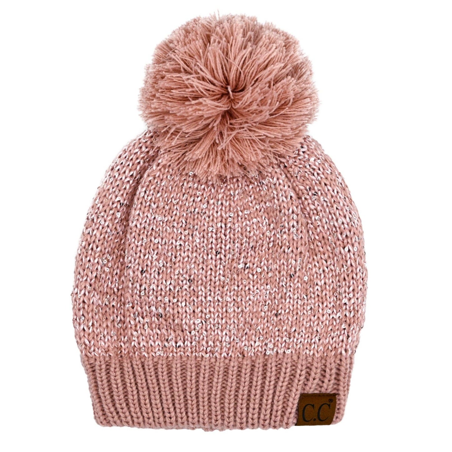Truly Contagious - CC Sequin Pom Beanie ( HTE0034 ): Black/Silver