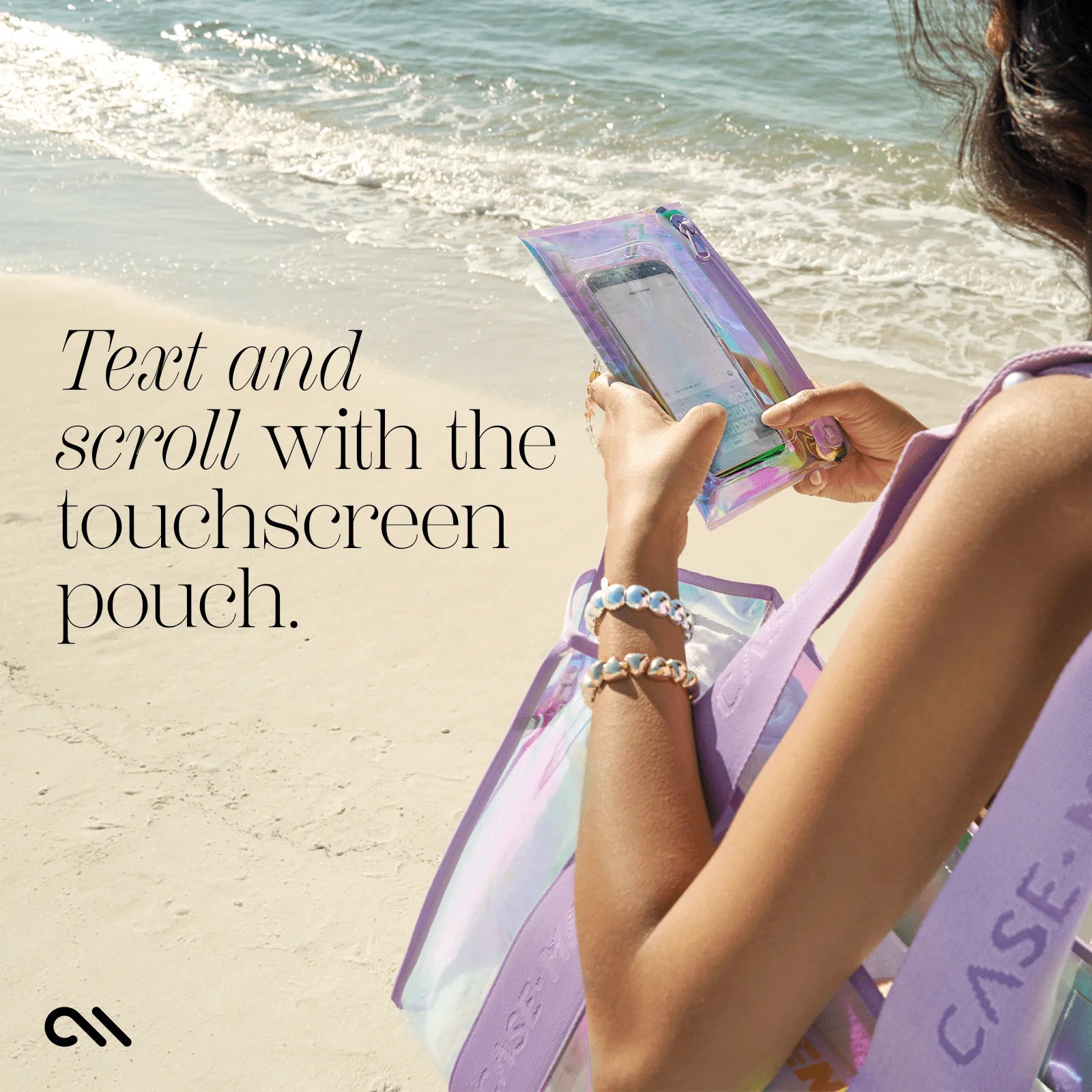 Soap Bubble 26L Large Beach Tote Bag for Women with Phone Pouch and Jacquard Strap [17" X 12" X 8"] - Iridescent