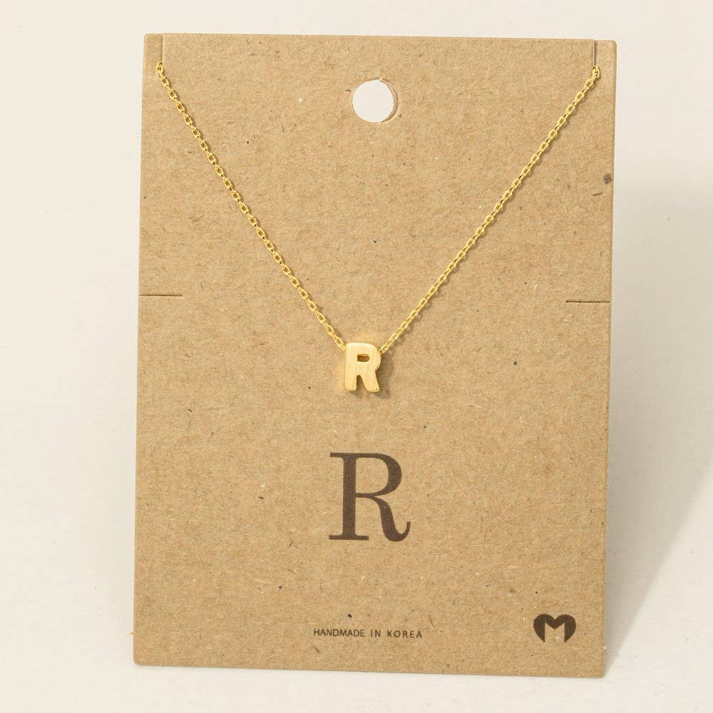 Fame Accessories - Initial Pendant Necklace: RG