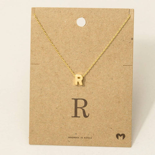 Fame Accessories - Initial Pendant Necklace: RG