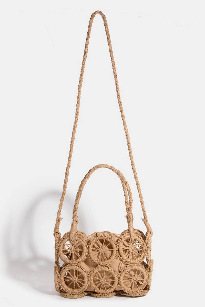 Collections by Fame Accessories - Intricate Braided Wheels Hand Bag: IV