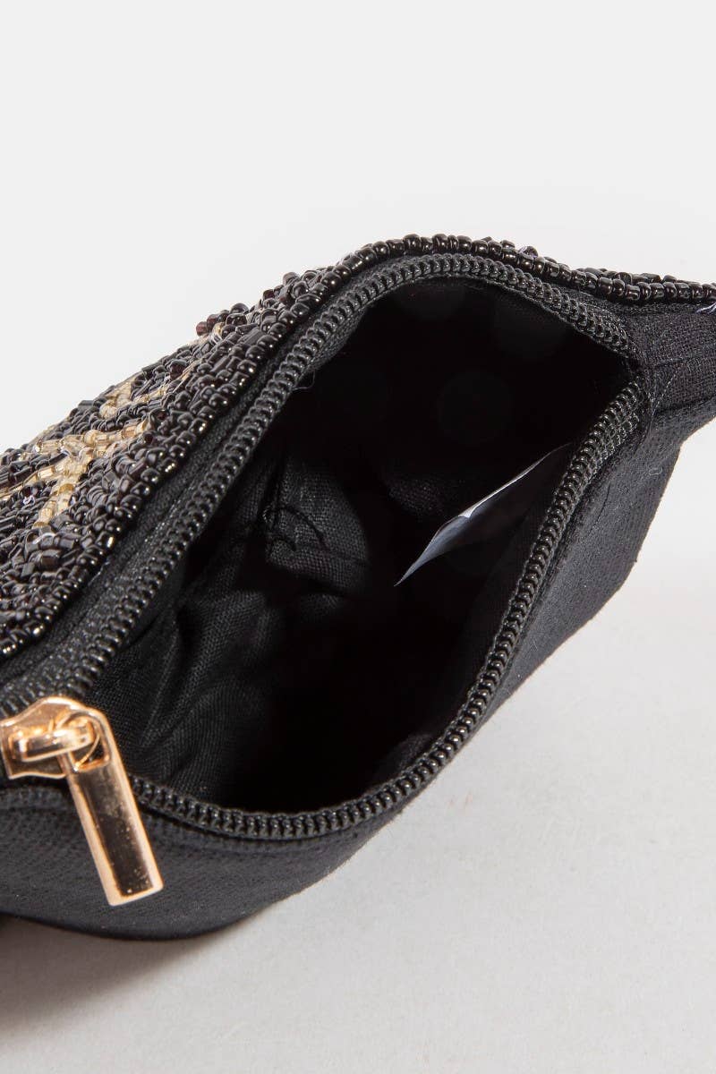 Collections by Fame Accessories - Vodka Money Seed Beaded Coin Purse: MULTI