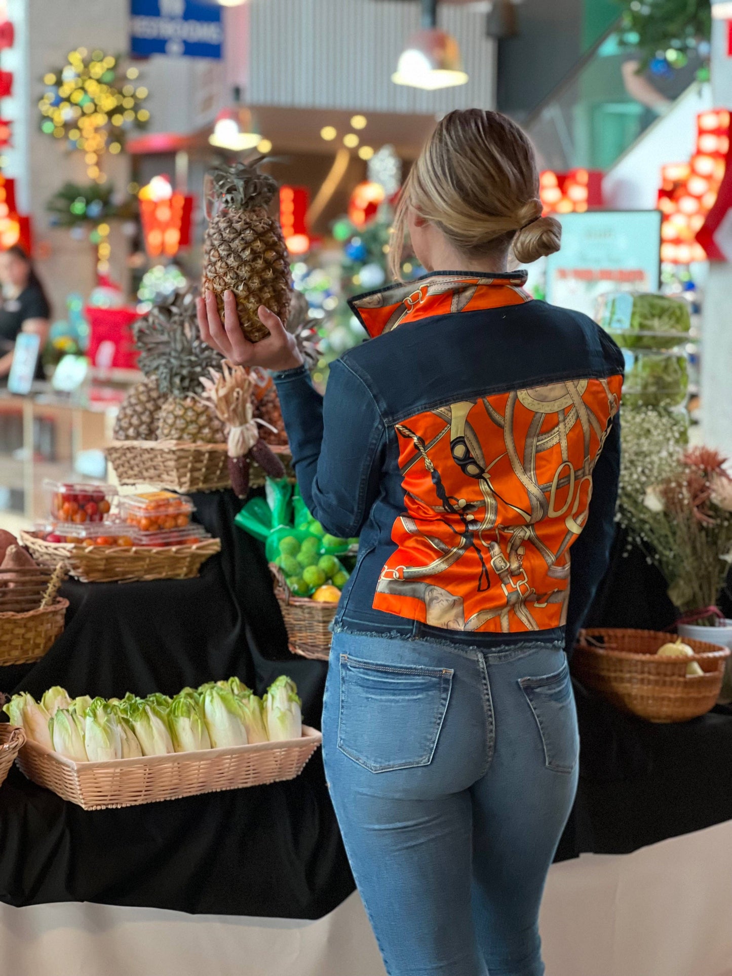 Stacy Bradley Design - The Dark Denim Jacket / Orange Equestrian: Medium