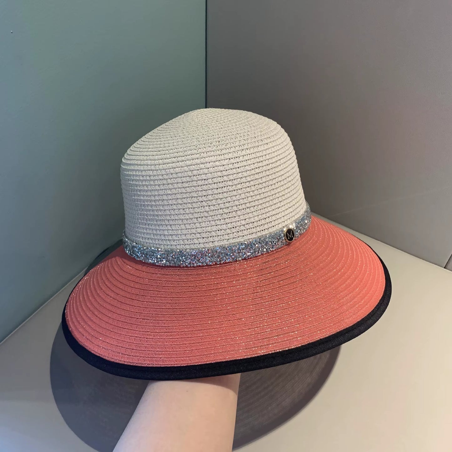Sun Hat Women'S Cap Hats for Women Men Summer Straw Hat Sun Protection Hats Wide Brim Vintage Protection Fashion Straw Visor