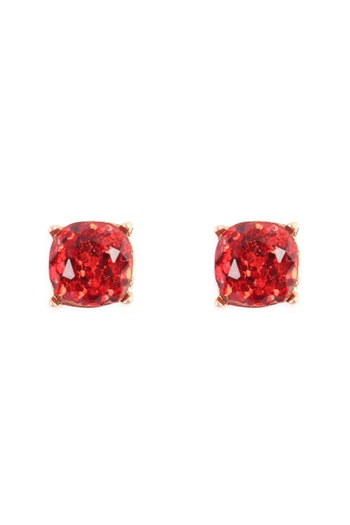 MYS Wholesale Inc - Sparkling Glitter Epoxy Stud Earrings - Fashion and Elegance: Multicolor