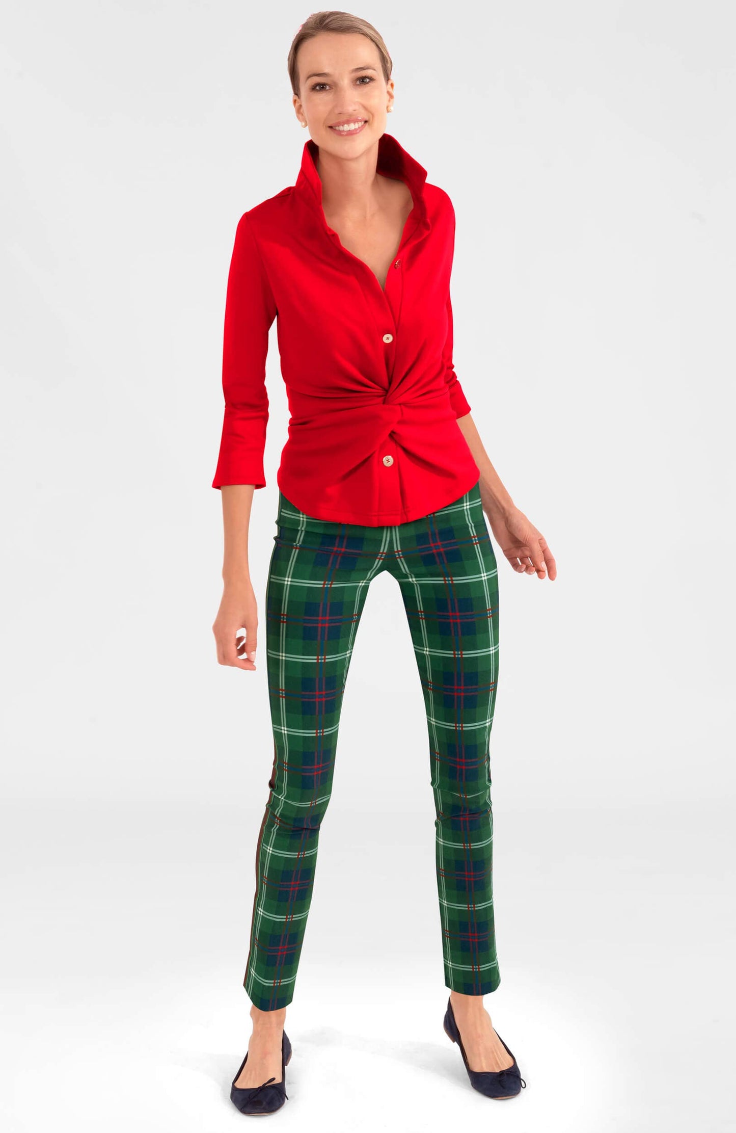 Gretchen Scott LLC - Jersey Twist & Shout Top - Solid: Crimson / M