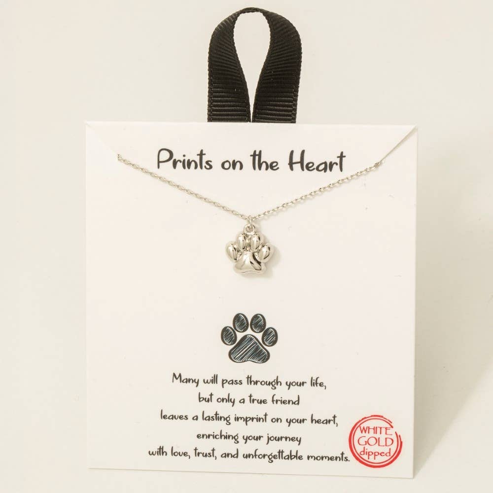 Fame Accessories - Gold Dipped Paw Pendant Necklace: RH