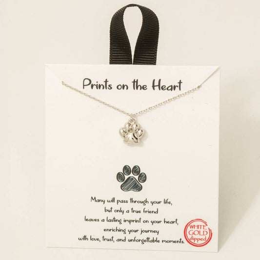 Fame Accessories - Gold Dipped Paw Pendant Necklace: RH