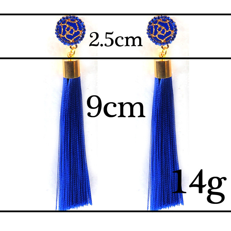 Bohemian Women's Crystal Tassel Earrings