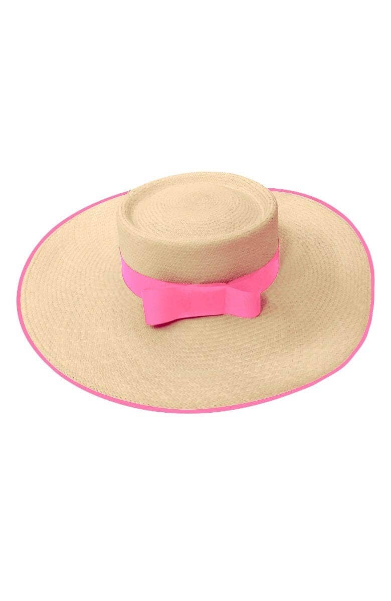 Gretchen Scott LLC - Hand Woven Panama Hat - Cap Ferrat: Pink / S/M