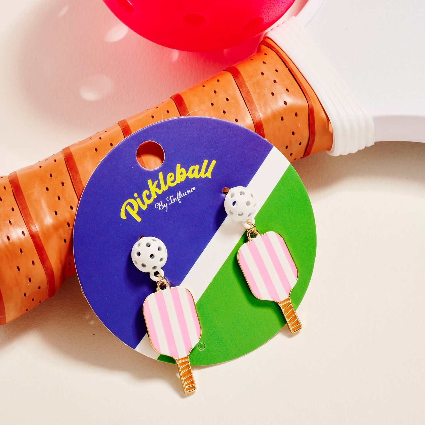 Designature New York - Sports Pickleball Enamel Pattern Post Earrings: PK / ONE