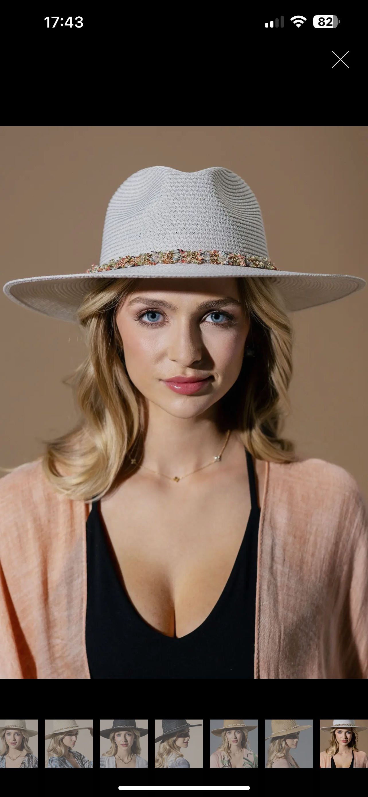 Confetti Braided Chain Band Straw Hat