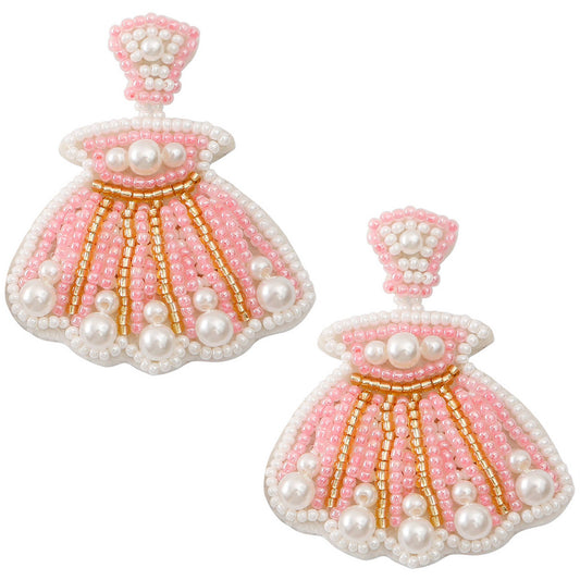 Ole - Summer Sea Shell  Pear Seed Bead Earrings