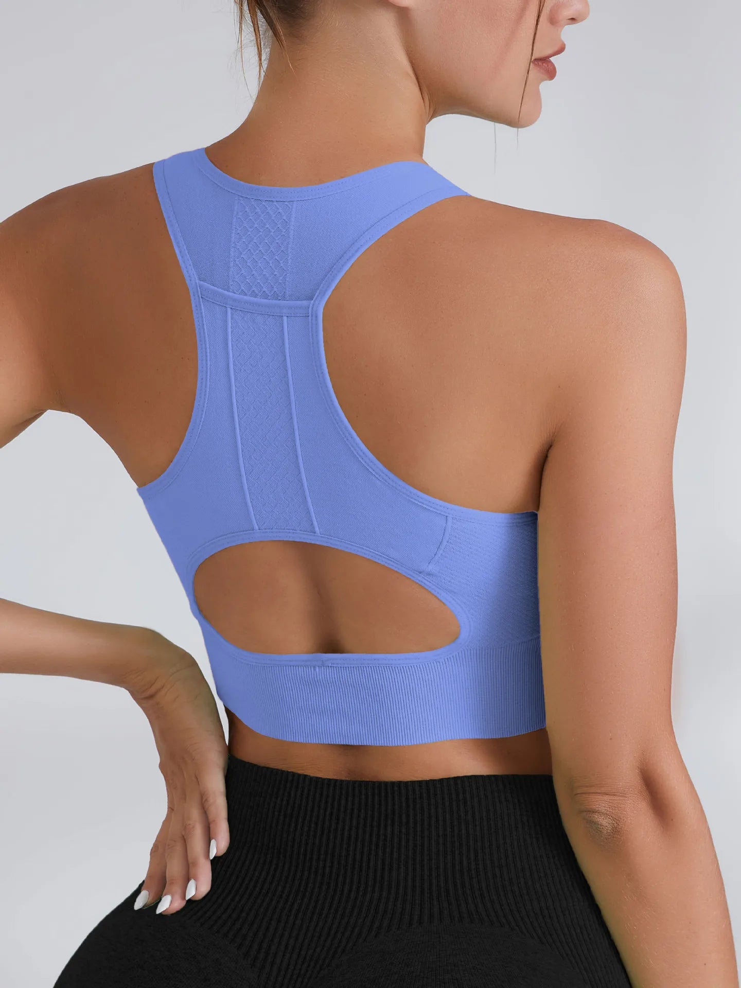Tank Top Sports Bra Gym Clothes Woman Hollow Yoga Running Underwear Phone Pocket Fitness Push Up Top Deportivos Mujer Gym Bras