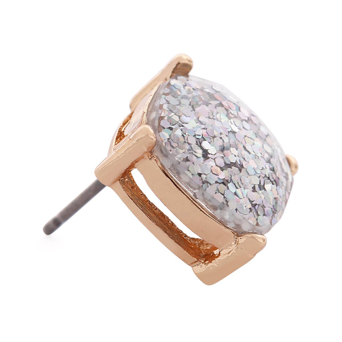 MYS Wholesale Inc - Sparkling Glitter Epoxy Stud Earrings: Ab