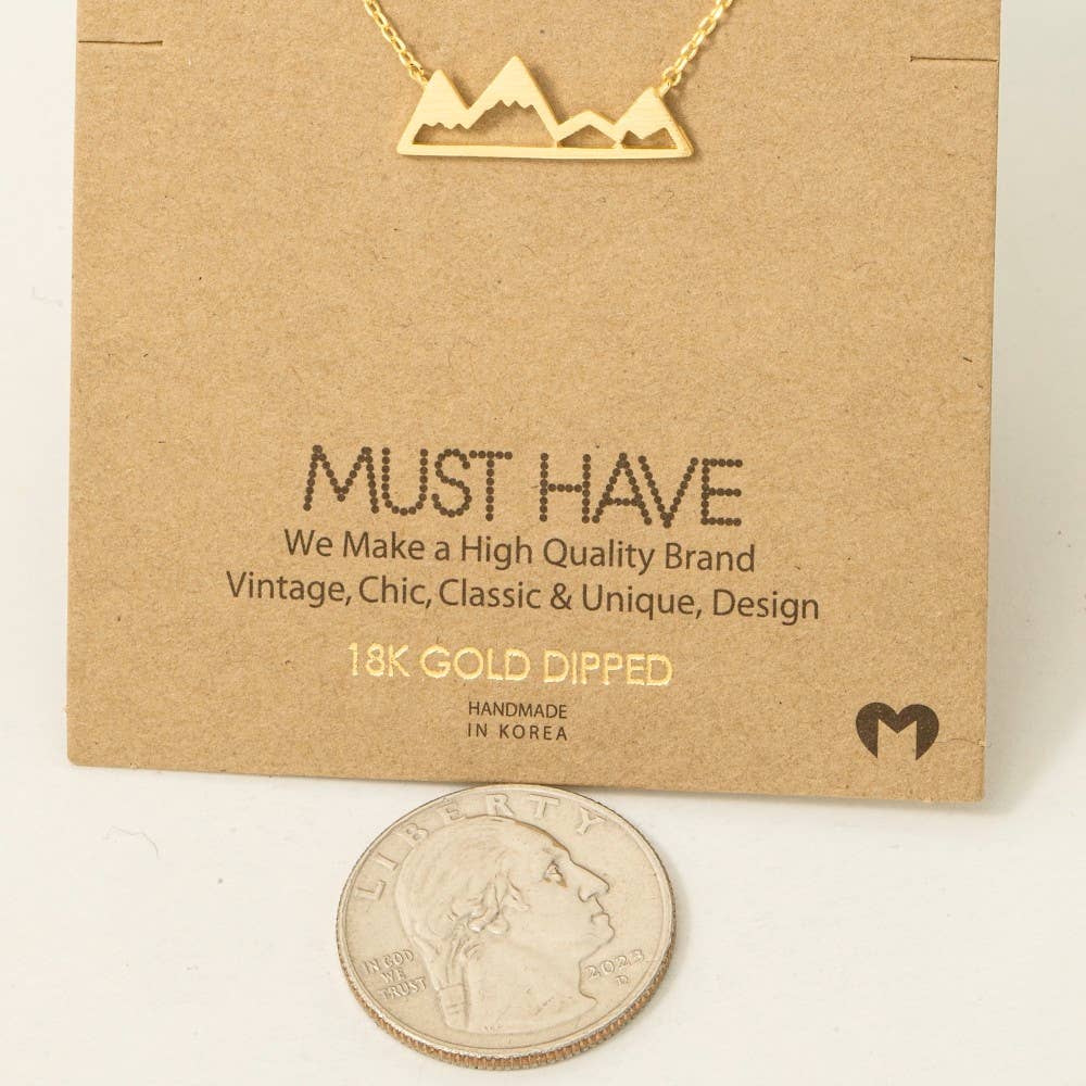 Fame Accessories - Mountain Cutout Pendant Necklace: G