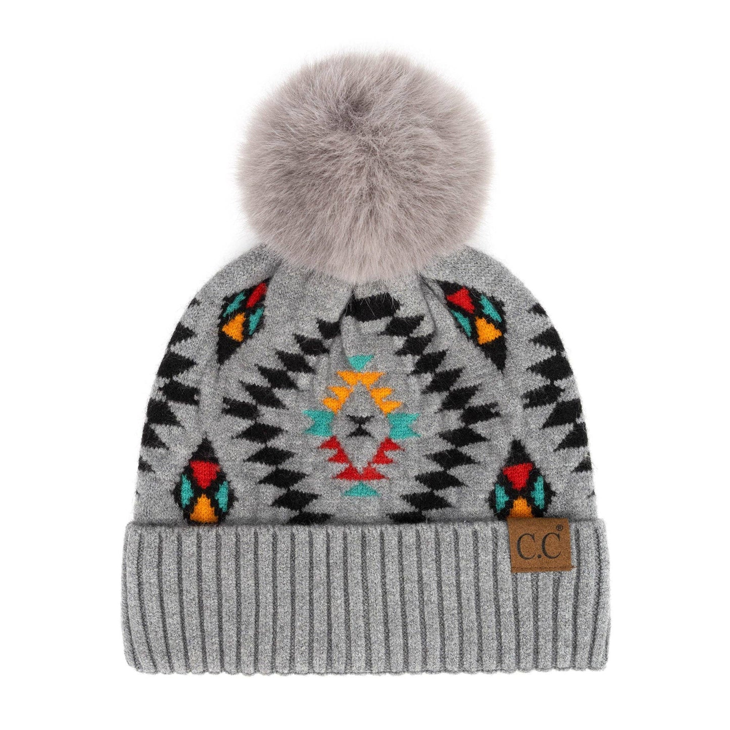 Truly Contagious - CC Southwest Print Beanie ( HAT-3001 ): White