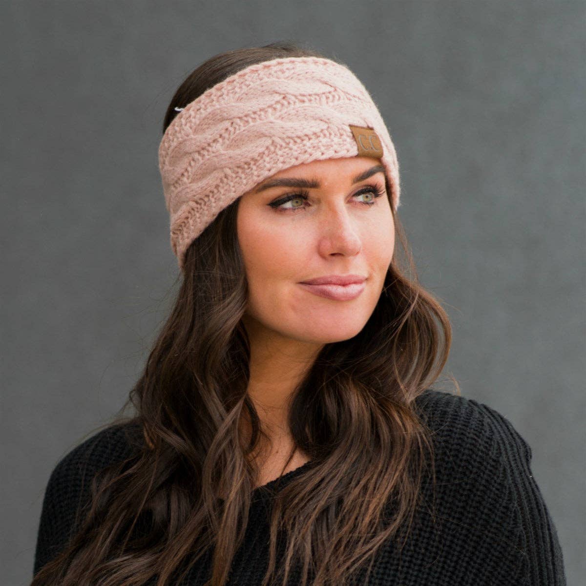 Truly Contagious - CC Cable Knit Lined Headwrap ( HW-20 ): Ivory