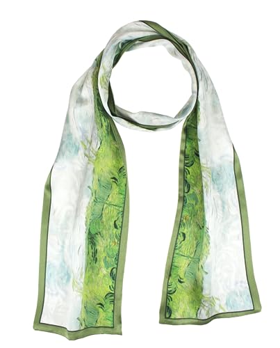 ANDANTINO 100% Silk Scarf for Women 59”*6.3” Long Shawls for Headscarf and Neck- Oblong Hair Wraps with Gift Packed