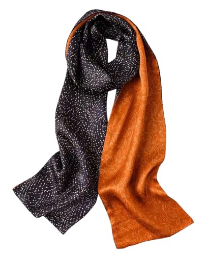ANDANTINO 100% Silk Scarf for Women 59”*6.3” Long Shawls for Headscarf and Neck- Oblong Hair Wraps with Gift Packed