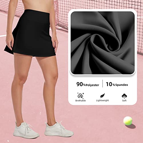M MOTEEPI 16" Tennis Skirts for Women Pleated Golf Athletic Skorts Skirts with Shorts Pockets Running Pickleball Summer