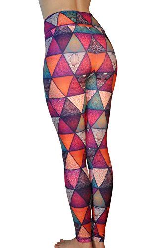 Comfy Yoga Pants - High Waisted Yoga Leggings with Bohemian Print - Extra Soft - Dry Fit