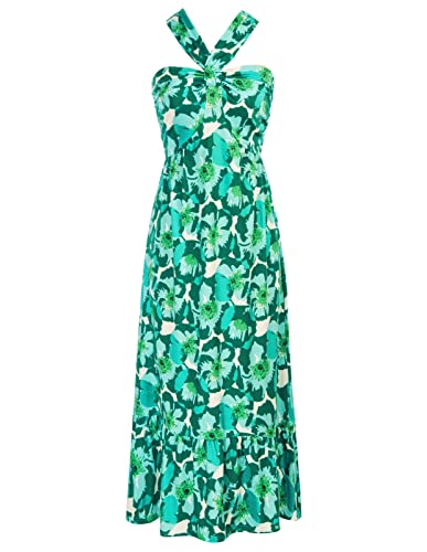 GRACE KARIN 2025 Women's Criss Cross Halterneck Sleeveless Summer Floral Print Flowy A Line Maxi Dress